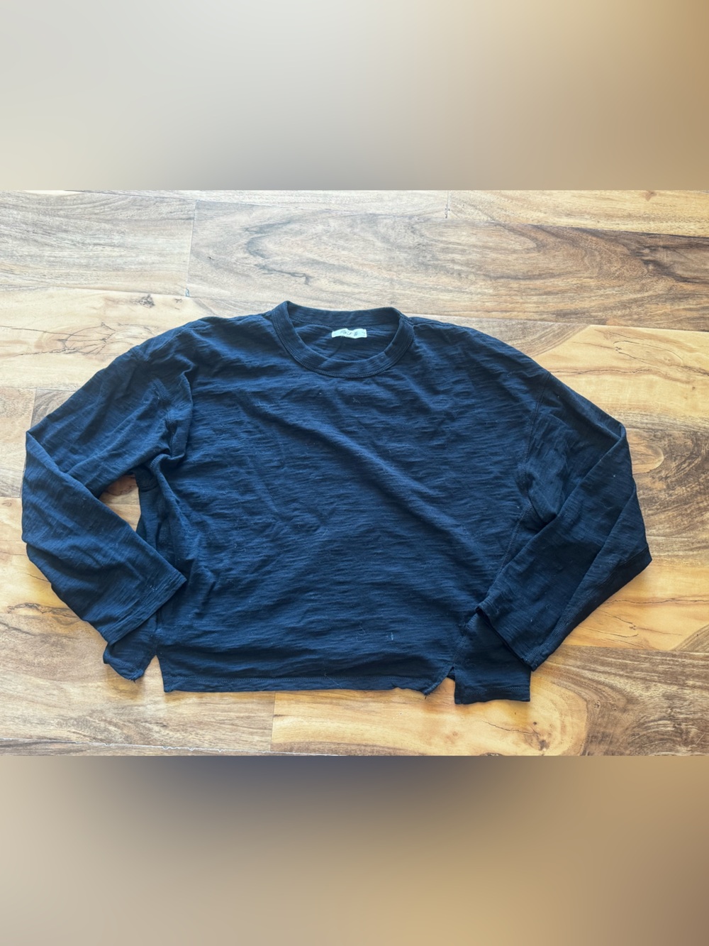 Madewell Black Crewneck Long Sleeve Tee